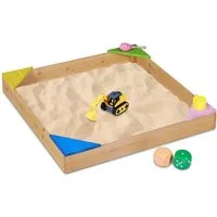 relaxdays Sandkasten mit Ecksitze