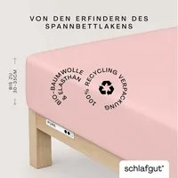 Schlafgut Spannbettlaken PURE Bio-Baumwolle mit Elasthan, 170 g/m², Bettlaken, Spannbetttuch, Jersey, Gummizug: rundum, (1 Stück), PREMIUM Laken für Matratzen bis 30cm Höhe, dehnbar blickdicht, straff