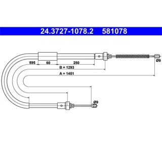 ATE Handbremsseil hinten links Renault Clio 3