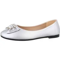 Ital-Design Damen Freizeit Ballerina (85894193) Blockabsatz Klassische Ballerinas in Silber