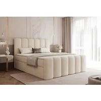 Compleo Boxbett BUBBLE, Wolkenbett, Bequem, Bonell, Topper, Doppelbett gepolstertes Kopfteil mit Bettkasten