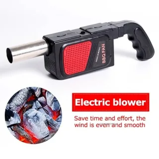 Electric BBQ Charcoal Ignition Tool Powerful Drum Fan Handheld Electric BBQ Fan Blower for Outdoor Camping BBQ Picnic Co