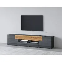 OTTO home Lowboard Toledo,Breite 209cm, trendige TV-Schrank mit dekorative Fräsungen, TV-Board ohne Beleuchtung, TV-Kommode mit viel Stauraum
