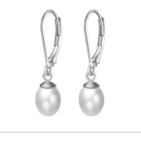 Runde Perlé Perlenohrringe "Theresa" minimalistische Perlenohrhänger mit Süßwasserperlen, handgefertigte Tropfen-Ohrringe, 925er Silber, 18K Gold