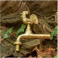 Antikas Wasserspeier Wasserhahn aus Messing, Wasserspeier mit Hahnmotiv 1/2"