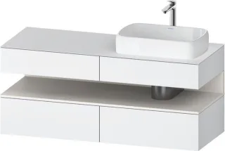 Duravit Qatego Konsolenwaschtischunterbau wandhängend Weiß Matt 1400x550x600 mm - QA4766084180000 QA4766084180000