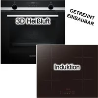 SIEMENS Backofen-Set Einbaubackofen 3D Heißluft Hydrolyse + PKM Induktionskochfeld Booster, Hydrolyse