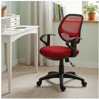 IDIMEX Schreibtischstuhl COOL, für Kinder ergonomisch und höhenverstellbar mit Armlehnen Rot