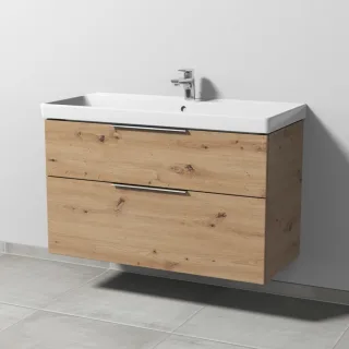 Sanipa 3way Waschtischunterbau zu Villeroy & Boch Avento Waschtisch mit 2 Auszügen, Eiche Natural-To UM62485