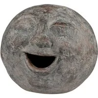 formano Gartenfigur Deko Kopf Steinoptik Mondgesicht Skulptur 45X45 cm Magnesia Gesicht