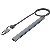 Bolwins A38 USB Typ C + USB Stecker auf USB Buchse OTG Adapter Kabel 7in2 50cm USB-Kabel, USB Typ A, USB-C, USB Typ A (50 cm), 7x USB 3.0 Typ A, 2in1 USB 3.0 Typ A & Typ-C