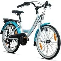 Rezzak Kinderfahrrad 20 Zoll Kinderfahrrad Mädchenfahrrad 7 Gang Shimano RH 31cm Türkis, Shimano Schaltwerk, Kettenschaltung