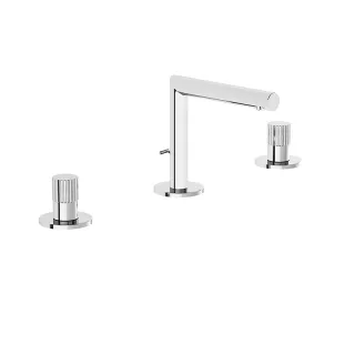 VitrA Origin Zweigriff-Waschtischarmatur mit Ablaufgarnitur 3-Loch-Montage Chrom,A42595 A42595