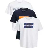Jack & Jones Print-Shirt (Spar-Set, 3er-Pack) mit Logodruck, aus Baumwolle