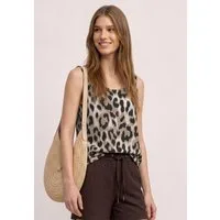 STREET ONE Shirttop Sommertop bedruckt mit V-Neck und Elastiksaum