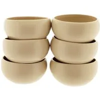 Almina Dipschale Wave Biscuit, Porzellan, (Packung, 6-tlg), aus hochwertigem Porzellan, 8,5 x 4 cm