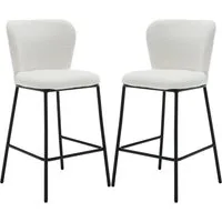 WAHSON OFFICE CHAIRS Barhocker Leinen Barstuhl Küchenhocker mit Lehne 2er Set Thekenhocker