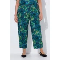 Ulla Popken Schlupfhose 7/8-Jerseyhose gemustert gerades Bein Elastikbund