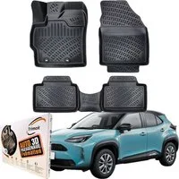 Trimak Passform-Fußmatten Oder Kofferraumwanne Oder Set für Toyota Yaris, Toyota Yaris Cross ab 2020 Gummimatten Auto TPE Allwetter Fussmatten