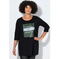 Angel of Style Longshirt T-Shirt A-Linie Glitzer-Motiv mit Schriftzug