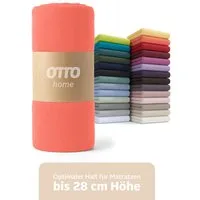 OTTO home Spannbettlaken BLACKBERRY in BASIC und PREMIUM Qualität, 100% Baumwolle, Jersey (110 g/m), Gummizug: rundum, (2 Stück), für hohe Matratzen bis 28 cm, Bettlaken, Spannbetttuch, pflegeleicht