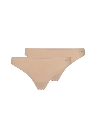 SKINY - Skiny Damen String Doppelpack SKINY ADVANTAGE Cotton Stretch beige - Gr. - 36