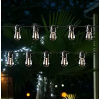 MARELIDA LED-Lichterkette LED Solar Lichterkette Glühbirne 4,5m 3Leuchtmodi Garten Balkon Zirkus, 10-flammig