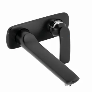 Kludi BALANCE WT-2-Loch-Wand-EHM Ausladung 220 mm schwarzmatt/chrom, 522478775 522478775