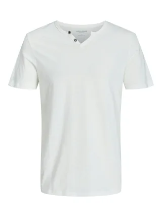 JACK&JONES - JJESPLIT NECK TEE SS NOOS cloud dancer - Gr. - XXL