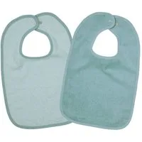 Wörner Lätzchen Mint, 2er Set Baby Lätzchen Kinderlätzchen mit Druckknopf 100% Baumwolle