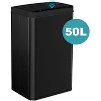 Ribelli Mülleimer Edelstahl Mülleimer Abfalleimer mit Sensor, 50L Mülltrennsystem Schwarz