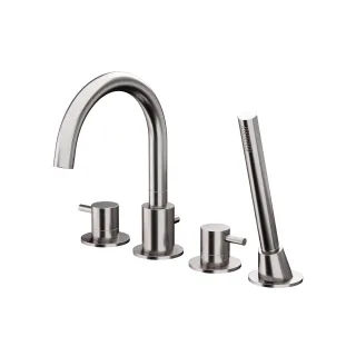 Steinberg Serie 100 4-Loch Wannenrand-Armatur, brushed gun metal, Gunmetal gebürstet 100 2400 BGM