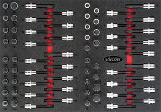VIGOR Schraubendreher-Einsatz Satz, V4753, Vierkant12,5 mm (1/2 Zoll), Innen TORX® Profil, Innen-Sec