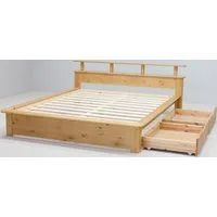 OTTO home Funktionsbett "FINJA " Kieferbett, Futonbett, Kopfteil mit Ablagefläche, zertifiziertes Massivholz, Schubkästen optional