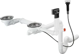 Hansgrohe Automatische Ab- und Überlaufgarnitur Doppelbecken Granit D17-11, 43938000 43938000