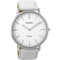 OOZOO Quarzuhr Vintage Uhr C9310 Weiss Lederband 44 mm