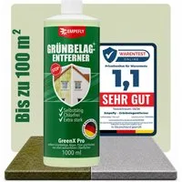 Empefly GreenX Pro Grünbelagentferner, Algenentferner, Flechtenentferner Grünbelagentferner (Einzelartikel, [- 1× 1-Liter-Flasche Konzentrat, reicht für ca. 50–100 m² Konzentrierter Grünbelagentferner, selbsttätig, chlorfrei)