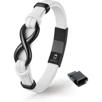 UNIQAL.de Lederarmband Unendlichkeit Leder Armband "INFINITY" Herren (Edelstahl, Echtleder, Casual Style, Handgefertigt), Designed in Germany
