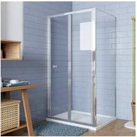Duschparadies Eckdusche H:185cm 5mm ESG mit Seitenwand Pendeltür Falttür Duschkabine, BxT: 76x70 cm, Einscheibensicherheitsglas, ebenerdiger Einbau möglich