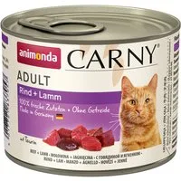 Animonda Carny Adult Rind + Lamm 200 g - 6 Stück, Trockenfutter für: Katze