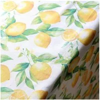 Chic Antique Tischdecke Chic Antique - Tischdecke L240xB140cm Baumwolle Weiß Gelb Zitronen