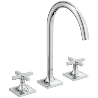 Ideal Standard Joy Neo 3-Loch-Waschtisch-Armatur BD145AA Kreuzgriffe, Ausladung 168mm, ohne Ablaufgarnitur, chrom