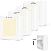 LQWELL LED Steckdosenleuchte Nachtlicht Steckdose Faltbar mit Dämmerungssensor, LED fest integriert, Nachtlampe Einstellbare Helligkeit, Automatisch Steckdosenlicht, Orientierungslicht Warmweiß, Bewegungsmelder, 1/2/3 Stück LED Nachtlicht Kinder