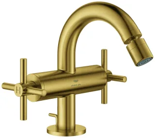 GROHE 2-Griff Bidetarmatur. Atrio 24353 Kreuz-Griff cool sunrise gebürstet, 24353GN0 24353GN0