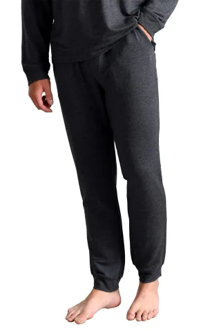 Ted Baker Pyjamahose für Herren | Atmungsaktive, lässige, lange Pyjama-Jogginghose mit Taschen - Holzkohle
