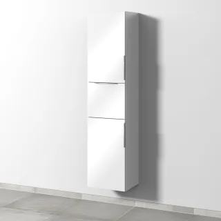 Sanipa 3way Hochschrank mit 2 Türen und 1 Auszug, Weiß-Glanz UF10478
