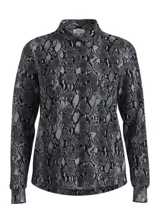 s.Oliver Red Label - Bluse mit Schlangenmuster grau - Gr. - 38