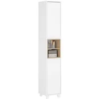 SoBuy Hochschrank BZR147 Badezimmerschrank mit 2 Türen Aufbewahrungsschrank Hochschrank