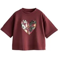 Next Paillettenshirt T-Shirt mit Paillettenherz (1-tlg)
