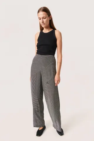 Casual Hose Casual fit Monogram Line Print black